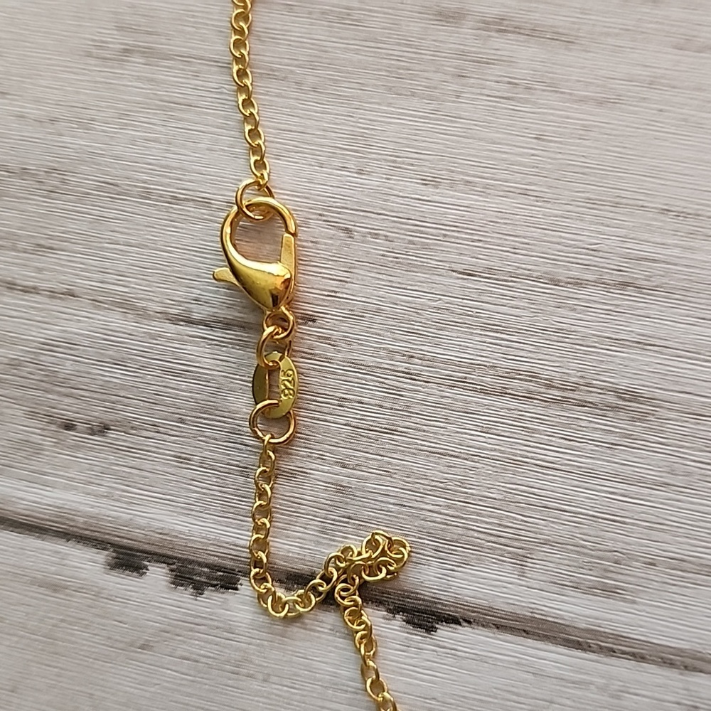 Cat  Black Enamel Gold  925S Chain 18 inches NYG - Picture 3 of 4